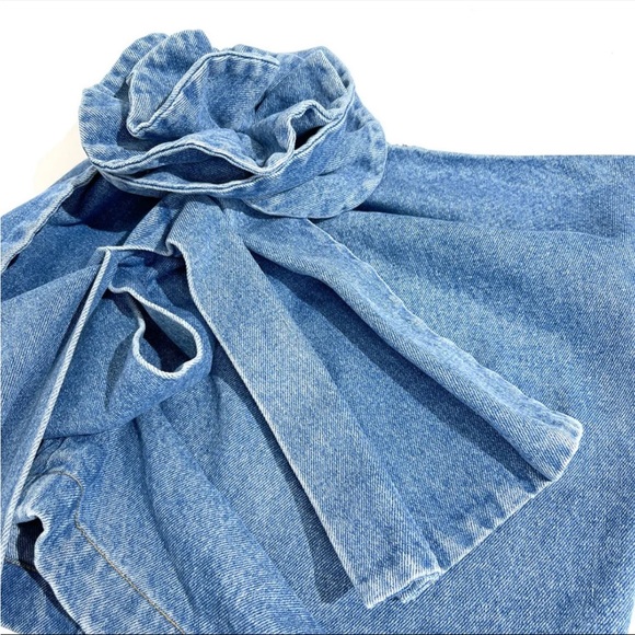 HIGH WAIST ROSE DRAPE DETAIL MINI SKIRT - Picture 6 of 7